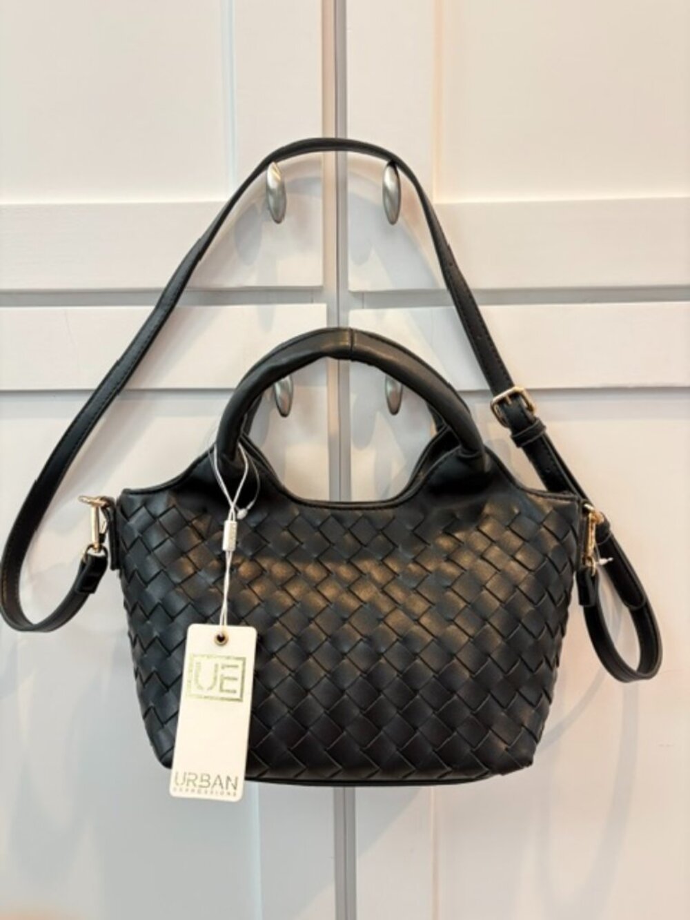 URBAN EXPRESSIONS black woven hobo bag NWT